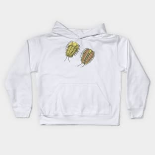 Colored Trilobite Illustration Kids Hoodie